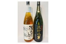 熊野山里梅酒「備長炭のしらべ」と本格米焼酎「熊野水軍」　一升瓶　2本セット