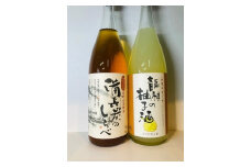 熊野山里梅酒「備長炭のしらべ」1800mlと「龍神の柚子酒」1800ml　2本セット