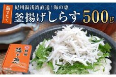 紀州湯浅湾直送！海の恵　茹でたて釜揚げしらす　500g　【冷蔵】