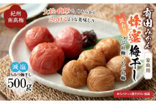 有田みかん 蜂蜜梅干し 家庭用 訳あり 500g 紀州南高梅［IKE83］