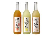 (A001)和歌のめぐみ酒【A】セット720ml3種(完熟にごり梅酒/龍神の柚子酒/桃山の桃酒)