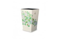 蒔絵調 ダストボックス M角 6.7L 紫陽花ホワイト タツクラフト 【Tk142】