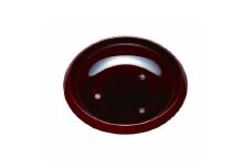 菓子鉢 7.5寸 総溜 明月(コマ型)【YG65】