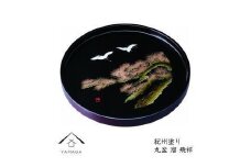 木製丸盆 30cm 溜 飛祥【YG389】