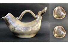 くじらの酒器セット(濃灰色)＜酒盃：濃灰色×2＞【hok108-4】