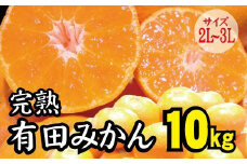 【2022年秋以降発送予約分】＼光センサー選別／ 【農家直送】完熟有田みかん 2L～3Lサイズ　約10kg  有機質肥料100%　※2022年11月上旬より順次発送予定（お届け日指定不可）【nuk106】