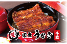 国産うなぎ 関西風蒲焼 大サイズ４枚(合計約600g)薬味付【太地グルメ市場】【miw103】