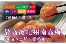 【贈答用】紀州南高梅 食べ比べセット 500g×2　（しそ風味・こんぶ風味） 梅干し【inm900-5A】