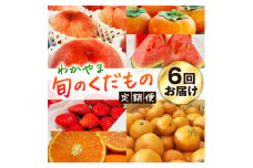 【旬のくだもの定期便】和歌山県の旬のフルーツをお届け！　全6回【Ｓ】（配送日時指定不可）※北海道・沖縄・離島への配送不可 / 定期便 フルーツ みかん いちご イチゴ 清見オレンジ すいか 桃 柿 6回 【ard-tkb900A】