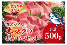 本マグロ（養殖）トロ＆赤身セット 500g 【12月26日～30日に発送】高級 クロマグロ  中トロ 中とろ まぐろ マグロ 鮪 赤身 柵 じゃばらまぐろ 年内配送 年内発送 お正月 正月【nks110B-cp-sg】