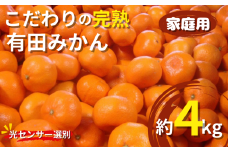 【2025年11月発送予約分】＼光センサー選別／農家直送 こだわりの有田みかん 約4kg＋250g(傷み補償分) 【ご家庭用】【11月発送】みかん ミカン 有田みかん 温州みかん 柑橘 有田 和歌山 【nuk148-11】