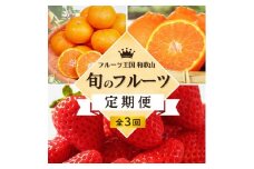 【全3回定期便】フルーツ大国和歌山よりお届け！旬のフルーツ定期便B【田村みかん・まりひめ・紀州デコ】 / フルーツ 果物 みかん いちご  旬 定期便  【tkb351】