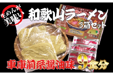和歌山ラーメン 車庫前系湯浅醤油入 3食入×3箱セット /  とんこつしょうゆ ラーメン とんこつ 醤油【ksw101】