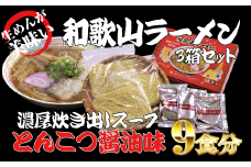  和歌山ラーメン とんこつ醤油味 3食入×3箱セット  / とんこつしょうゆ ラーメン とんこつ 醤油【ksw100】