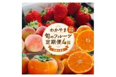 わかやま 旬の フルーツ 定期便 【L】全4回 / 有田みかん まりひめ いちご 桃 柿 ※北海道・沖縄・離島への配送不可|