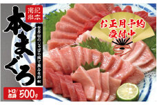 本マグロ トロ＆赤身セット 500g（養殖）【お正月予約 12月25日～30日発送】【配達日指定不可】濃厚な赤身と高級部位トロの鮪好きにはたまらないセット 【串本町×北山村】 高級 クロマグロ【nks110D-sg】