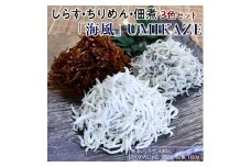 しらす・ちりめん・佃煮3色セット「海風」 UMIKAZE / シラス 厳選 小分け 冷蔵便【dig009】