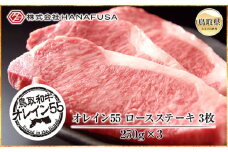 E24-018 鳥取和牛オレイン55ロースステーキ 鳥取県 おすすめ 和牛 ブランド和牛 250g×3枚