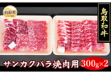 B24-105 鳥取牛サンカクバラ焼肉用　６００ｇ【冷凍】