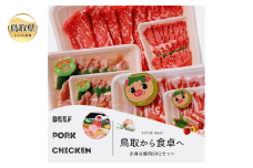 と24-011 鳥取県産　焼肉セット ２kg(６～８人前) 牛肉 豚肉 鶏肉 焼き肉 バーベキュー BBQ ファミリーセット