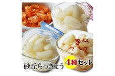 老舗漬物屋さんが作った 砂丘らっきょう漬け4種セット 鳥取県産