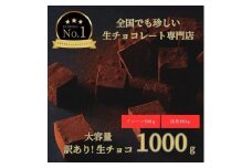 大容量 訳あり 生チョコレート 1000g(プレーン500g、抹茶500g)