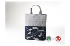 ＜ごとう絣店＞弓浜絣　手提バッグ　束ね熨斗文様　（大山ブランド会）