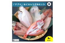 ノドグロ・白イカ入り干物セット（Dセット）【一夜干し】