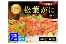 訳あり　境港産 料亭が選ぶ ゆで松葉がに 500g～600g 1枚 （ブランドタグ付き） 冷凍