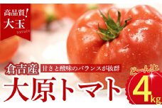倉吉産 大原トマト 4kg 【大玉】 トマト 甘い 人気 大玉トマト トマト4キロ とまと 野菜 サラダ 鳥取県 倉吉市