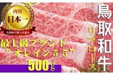 鳥取和牛 最上級A5ランク オレイン５５ リブローススライス 大 （約500g） 国産 牛肉 和牛 黒毛和牛 ロース