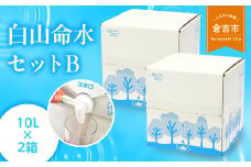 白山命水セットＢ（10リットル×2箱） ミネラルウォーター 国産 人気 水 白山命水 天然水