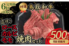 特選！ 鳥取和牛 霜降りロース・カルビ・モモ焼肉セット６回 定期便 国産 牛肉 赤身 すき焼き 和牛 ロース カルビ 焼肉 霜降り 黒毛和牛