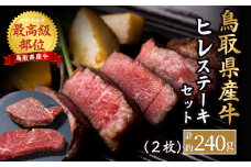 鳥取県産牛 最高級部位 ヒレステーキ 2枚（計約240g） 牛肉 ヒレ ヒレ肉 牛 ヒレ ヒレステーキ 国産牛ヒレ ヒレステーキ フィレ ステーキ ヒレ 国産ヒレ ひれすてーき 希少部位