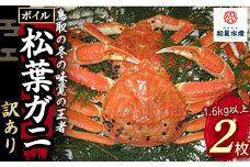 【和星水産】訳あり ボイル松葉ガニ 2枚（計1.6kg以上） 年明け配送 松葉ガニ カニ ズワイガニ カニ爪 訳あり わけあり 冷蔵 かにしゃぶ カニ刺身 ずわいがに 鮮度抜群 国産 高級 足欠け 足かけ 鳥取県 倉吉市