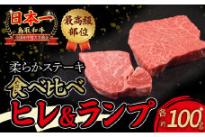 鳥取和牛 「 ヒレ ＆ ランプ 」 柔らかステーキ食べ比べ ヒレステーキ100g ランプステーキ100g 国産 牛肉 和牛 黒毛和牛 希少 ステーキ 肉 フィレ ヒレ ヒレステーキ ランプ ランプステーキ 食べ比べ セット 希少部位 最高級部位 鳥取県 倉吉市