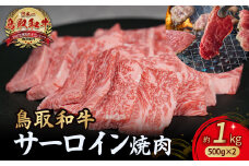 鳥取和牛 サーロイン 焼肉用 1kg ( 500g × 2 ) 国産 牛肉 和牛 サーロイン 焼肉 黒毛和牛 焼き肉 肉 ブランド牛 小分け 鳥取県 倉吉市 KR1333