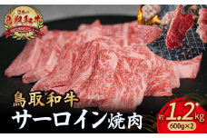 鳥取和牛 サーロイン 焼肉用 1.2kg ( 600g × 2 ) 国産 牛肉 和牛 サーロイン 焼肉 黒毛和牛 焼き肉 肉 ブランド牛 小分け 鳥取県 倉吉市 KR1334