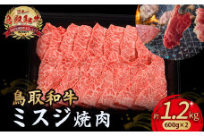 鳥取和牛 ミスジ焼肉 1.2kg ( 600g × 2 ) 国産 牛肉 和牛 みすじ 希少 ミスジ 鳥取和牛 黒毛和牛 肉 焼き肉 ブランド牛 最高級部位 小分け 鳥取県 倉吉市 KR1355