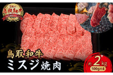 鳥取和牛 ミスジ焼肉 2kg ( 500g × 4 ) 国産 牛肉 和牛 みすじ 希少 ミスジ 鳥取和牛 黒毛和牛 肉 焼き肉 ブランド牛 最高級部位 小分け 鳥取県 倉吉市 KR1357