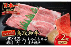 鳥取和牛 【オレイン55】霜降りしゃぶしゃぶすき焼き 2kg ( 500g × 4 ) 鳥取和牛 オレイン55 ロース しゃぶしゃぶ すき焼き 国産 牛肉 ブランド牛 和牛 黒毛和牛 KR1287