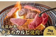 鳥取和牛 中落ちカルビ焼肉 2kg ( 500g × 4 ) 国産 ブランド牛 牛肉 焼き肉 焼肉 和牛 黒毛和牛 肉 カルビ バラ BBQ 冷凍 鳥取県 倉吉市 KR1490