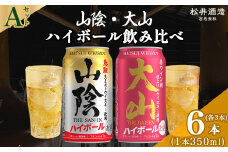 山陰ハイボールと大山ハイボール飲み比べ Aセット（計6本） ハイボール 飲み比べ お酒 酒 晩酌  セット 鳥取県 倉吉市