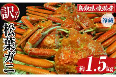 ＜11月下旬～12月中旬発送予定＞＜平日着※指定日不可＞＜訳あり・足欠け＞鳥取県境港産 訳ありボイル松葉がに(1.5kg前後・3～4匹/足2本程度欠)【sm-BN003-A】【三光水産】