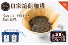 ＜豆＞＜青(BLUE)×海(OCEAN)＞冷めても美味しい最高品質の自家焙煎珈琲(計400g・200g×2袋セット)【sm-CM003-A】【BLUE OCEAN NEXT】