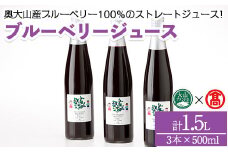 ブルーベリージュースセット(計1.5L)【T-BI1】【大山ブランド会】