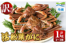 ＜11月中旬～12月上旬配送予定＞＜訳あり・足欠け＞鳥取県産活松葉がに(1kg・2～3枚)【sm-AM007】【モリイ食品】