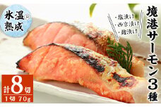 ＜数量限定＞氷温®熟成 境港サーモン3種セット(8切)【sm-DS001】【ダイマツ】