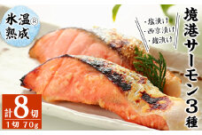 ＜数量限定＞氷温®熟成 境港サーモン3種セット(8切)【sm-DS001】【ダイマツ】
