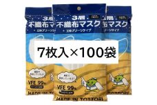 【72002】鳥取県岩美町産 不織布マスク 7枚入り×100袋（700枚）